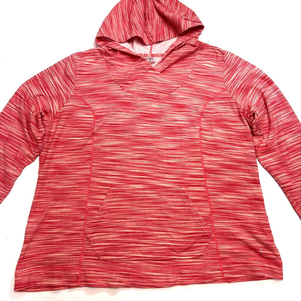 Danskin Now Hoodie Sweatshirt Womens 3X Pink/Peach Lightweight Pullover